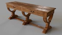 Console Table Waxed Bleached Pine