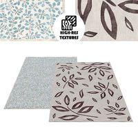 Large Flower Leaves Botanical Rug Set