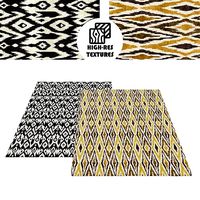 Large Rhombus Pattern Monochrome Colorful Rug Set