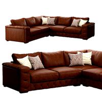 Bohemian Leather Corner Sofa - Santi