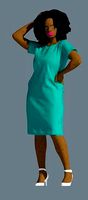 3D African woman model as Revit family and Revit file