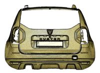 3D Scanned Back Dacia Duster 2015 Scale 1 to 1