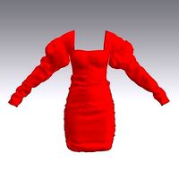 RED WATERMELON SLEVEE DRESS