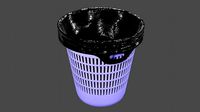 A Plastic Recycle Bin and Black Plastic