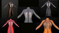 Raincoat steampunk low poly 5 texture options