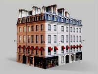 Parisian building with awnings