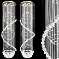 Pendant chandelier with round crystal raindrop