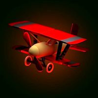 stylized airplane PBR low poly game ready