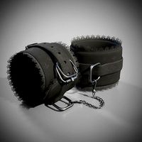 Black fabric BDSM hand cuffs bondage