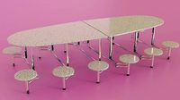 Low Poly Cafeteria Table