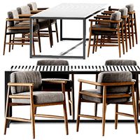 Table Dna teak by Gandia Blasco and Armchair Teresina