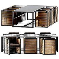 Outdoor Table and Armchair Dna teak by Gandia Blasco