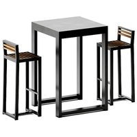 High Table Na Xemena and Bar Stool Dna Teak by Gandia Blasco