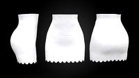 High Waist Scallop Edge Skirt