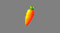 Cartoon carrot - three leaves