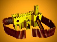 Child fortress with wooden fence