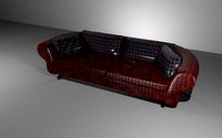 REd leather sofa