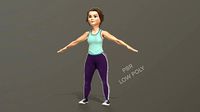 Cartoon girl in sportswear and sneakers