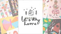 pôster infantil - let's stay home branco