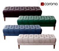 Buttoned velour banquette of different colors  for interiors