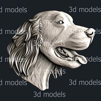 3d STL models for CNC router dog irish setter