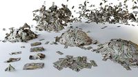 USD Money Piles Stacks and Explosions Pack