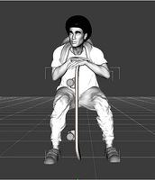 Afro with skateboard | 3D