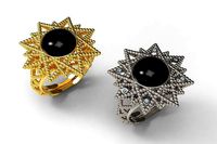 Set of two star flor ring | 3D