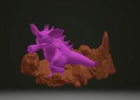 Pokemon Nidoking 70 mm and Base | 3D