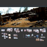 Informal Settlement Slums Refugee Camp assets and scene