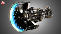 PW GTF Geared Turbofan Engine - Cutaway