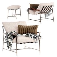 Vail lounge arm chair and foot stool