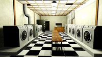Laundromat Exterior with Interior
