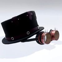 Steampunk glasses and hat
