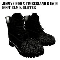Jimmy Choo X Timberland 6 Inch Black Glitter Boot Low Poly PBR