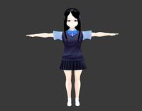 SciFi 3d anime kawaii girl character c12