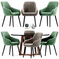 Rochelle Strip Dining Table Set