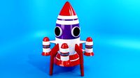 Cartoon Rocket spaceship PBR Textures