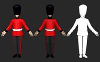 Low-Poly Queens Guard 3D Model