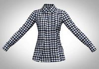 STYLISH INDIGO CHECKED ASYMETRIC SHIRT