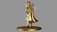 Bagpiper 3D model Thin Man in Gold Color
