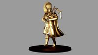 Bagpiper 3D model Fat Man in Gold Color
