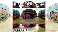 HDR 360 Panorama Small Alley DTLA Graffiti set 7