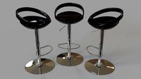 Rho Contemporary Adjustable Barstool Black