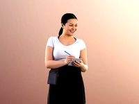 Vicky 11178 - Female Bartender Smiling Taking Order