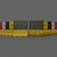 PBR Concrete Roadblock Barrier V7