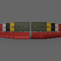 PBR Concrete Roadblock Barrier V4