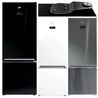 Beko refrigerator RCNE560E40ZXBN single door black white metal