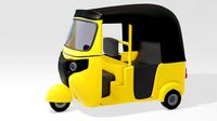 Modern three-wheel tuktuk taxi  bajaj re 3D model