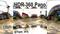 HDR 360 Panorama DTLA Graffiti Alley Cloudy 025